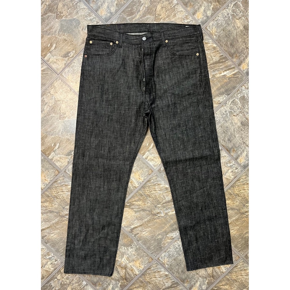 Levi's 501 Jeans Mens 38x32 Black White Oak Cone Denim Selvedge